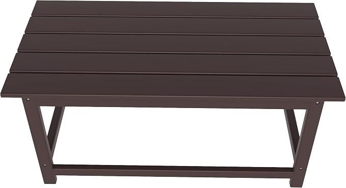 HDPE Laguna Outdoor Poly Adirondack Coffee Table, Dark Brown