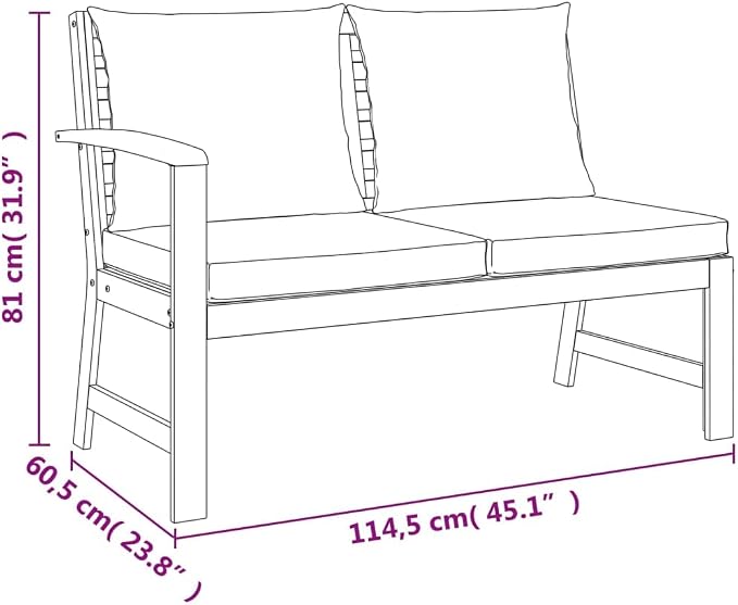 6 Piece Modular Patio Dining Set Solid Acacia Wood Natural Brown Finish Outdoor Garden Furniture with Weather Resistant Cushions Spacious Seating