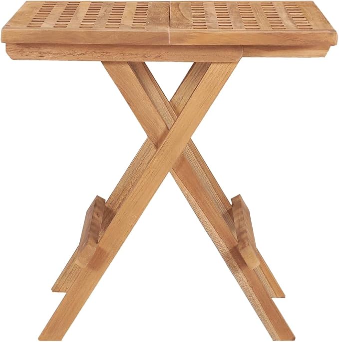 vidaXL Folding Patio Table, Outdoor Table, Garden Furniture for Backyard Lawn Balcony Terrace Picnic, Tea Table, Farmhouse Style, Solid Teak Wood