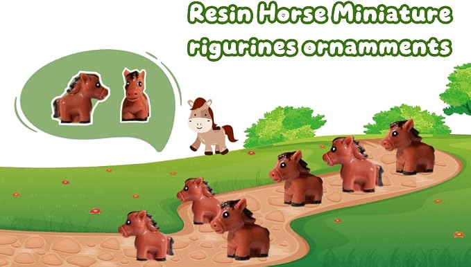 50 PCS Mini Red Horse Figurines - 1.5 Inch Resin Horses for Fairy Gardens, Home Decor, Wedding Centerpieces, Desk Accessories & DIY Crafts
