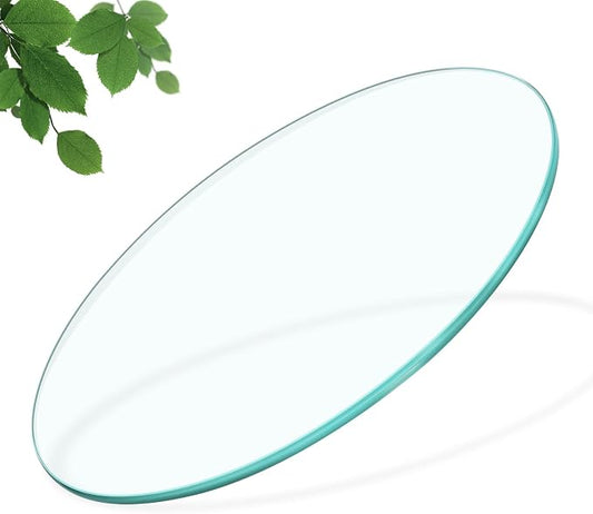 24" Round Glass Table Top, 3/10"(8mm) Inch Thick Tempered Pencil Edge Polish Glass Protector Replacement Suitable for Dining Table, Coffee Table, Office Table, Side Table
