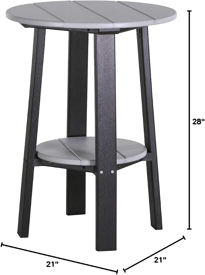 LuxCraft Deluxe End Table 28" Dove Grey/Black