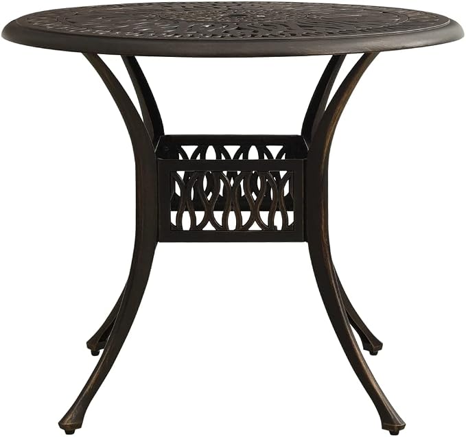 vidaXL Patio Table, Outdoor Dining Table, Garden Table, Garden Furniture for Front Porch Deck Lawn Backyard Balcony Terrace, Industrial, Cast Aluminum