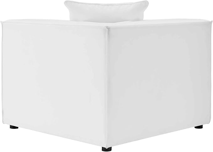 Modway EEI-4379-WHI Saybrook Patio Upholstered 3-Piece Sectional Sofa in White
