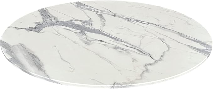 Holland Bar Stool 32" Diameter White Marble, Indoor/Outdoor All-Season EuroSlim Table Top