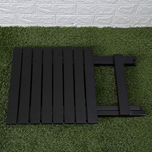 Outdoor Small Table Square Folding Wooden Patio Side Table Set of 2 Furniture Table for Adirondack Chair, Balcony, Porch, No Assembly Required, Black