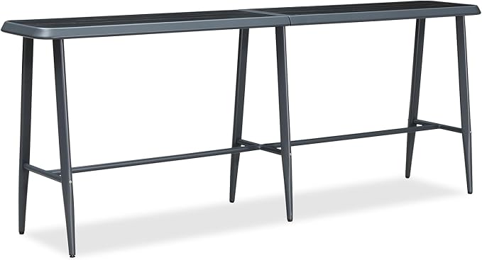 PURPLE LEAF Outdoor High Bar Table Rectangular Patio Pub Balcony Table with Waterproof Tabletop, 98” Long for 3 Seats