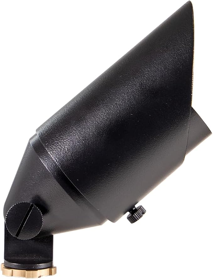 VOLT Top Dog Scotty 12V Cast Brass Outdoor Spotlight (Black) with 5W 2700K Warm White 400 Lumen MR16 LED Bulb for Low Voltage Landscape Lighting of Yard, Lawn, Garden, Patio, Trees & House