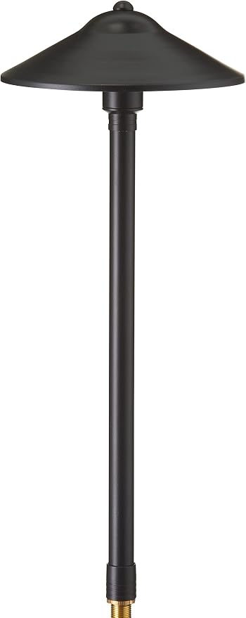 VOLT Max Spread 12V Black Brass Path Light (25"" Tall, 9"" Shade) | 16-Foot Diameter Area of Illumination, Lamp Ready, Low Voltage, Ideal for Outdoor Pathway Walkway Garden Driveway or Patio
