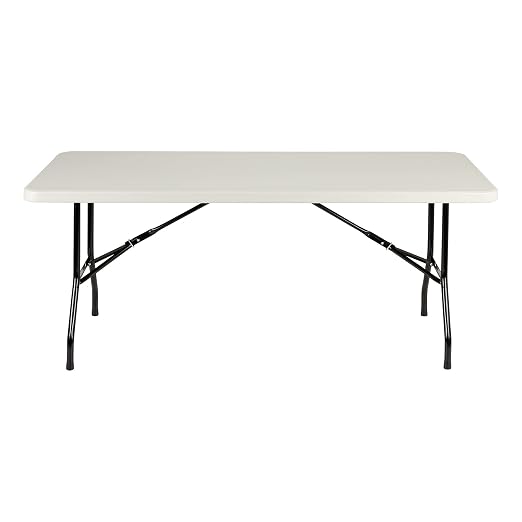 Norwood Commercial Furniture 6' Indoor/Outdoor Folding Training Table, Rectangular Blow-Molded Plastic Folding Training and Event Table, Gray