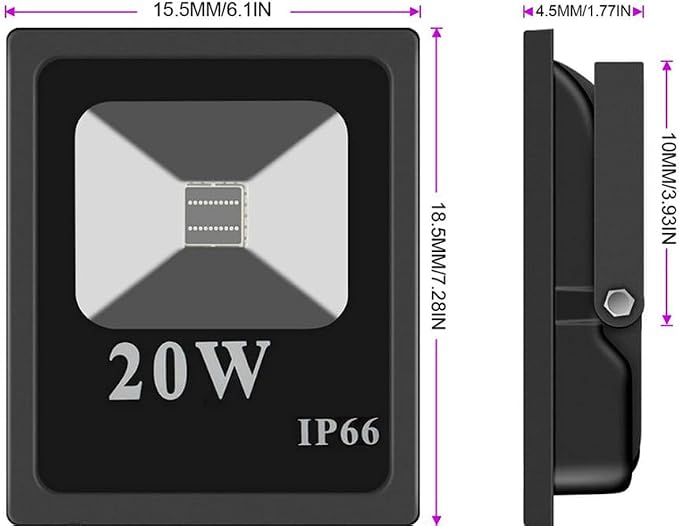 LED Flood Lights;20W Smart WS2811 led Full Color Pixel RGB Flood Light, led addressable Pixel floodlight; DC12-24V Input IP65; for Outdoor Decorative/Garden/Stage Lighting (1PCS-WS2811-20W)