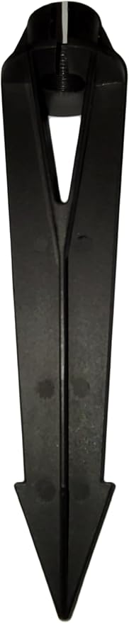 8" Outdoor Light Stake in Black Finish - Support Light Fixture Spikes, Universal Use, Resin Materials, Side Wireway (1 - Low Profile Spike with Wireway)