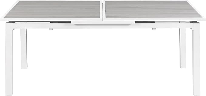Meridian Furniture 366-T Nizuc Collection Modern | Contemporary Outdoor Patio Extendable Dining Table with Durable Aluminum Frame