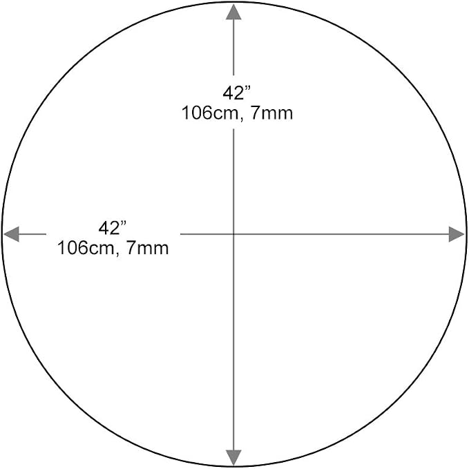 Dulles Glass 42 inch Round Glass Table Top - Tempered - 3/8" Thick Glass Surface, Safe Flat Polished, Multipurpose for Dining Table, Patio, Coffee and End Table