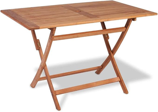 5-Piece Folding Outdoor Dining Set, Solid Teak Wood Garden Table and 4 Chairs, Patio Furniture for Backyard, Balcony, Deck, Foldable Weather-Resistant Table Set