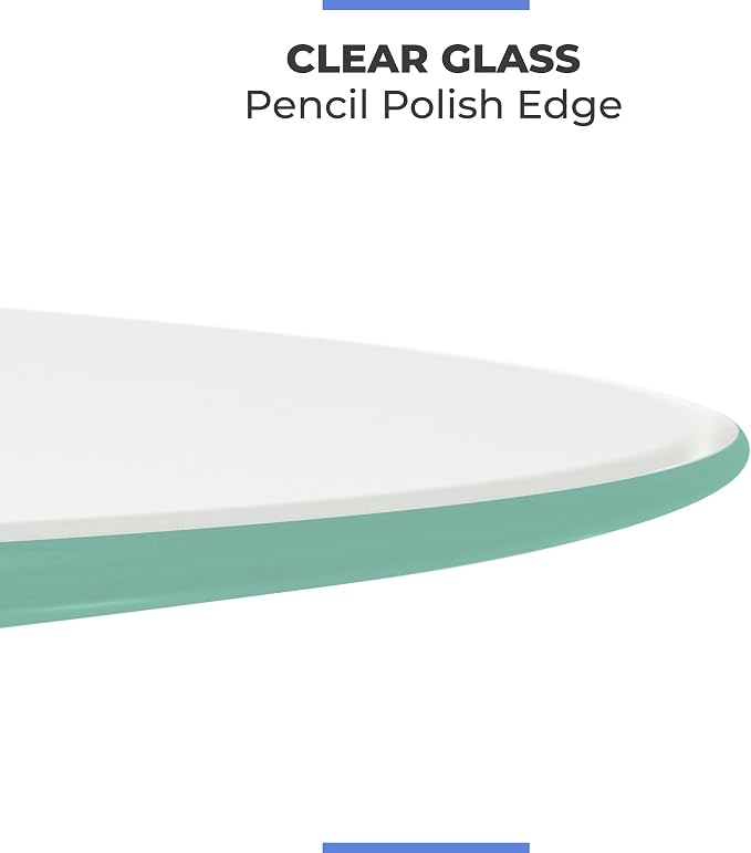 38" Inch Round Glass Table Top 3/8" Thick Pencil Polish Edge Tempered by Fab Glass and Mirror