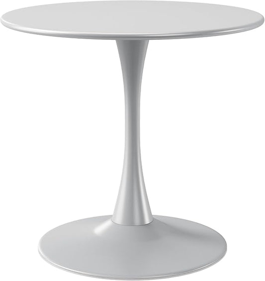 WestinTrends Playa 31.5" Round Outdoor Indoor Metal Cocktail Dining Table, Gray