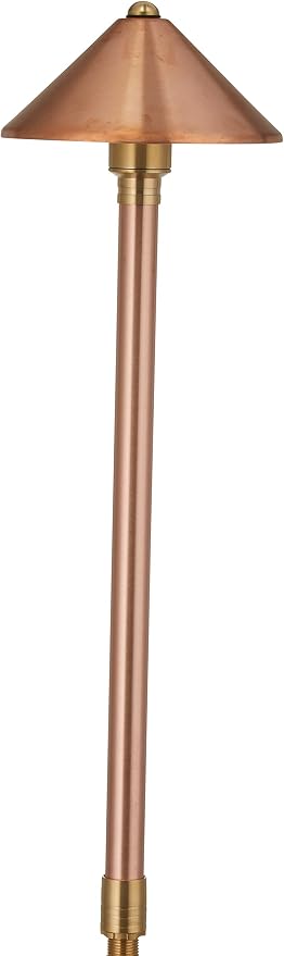 VOLT Conehead 12V Copper Path Light & 3W 2700K G4 LED Bulb | 12-Foot Diameter Illumination, 300 Lumens, Warm White Light, Low Voltage, Ideal for Pathway Walkway Garden Driveway or Patio