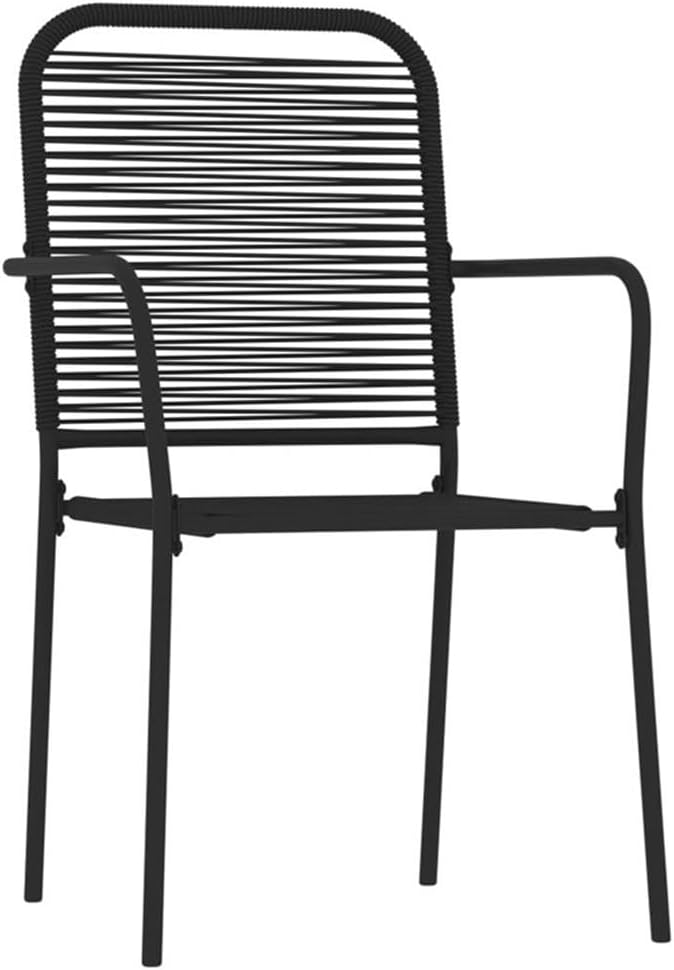 Afuera Living 3-Piece Steel Garden Dining Set, Black Powder-Coated Finish, Includes Square Table and 2 Chairs, Durable Outdoor Patio Furniture for Balcony, Backyard, or Dining Room Use