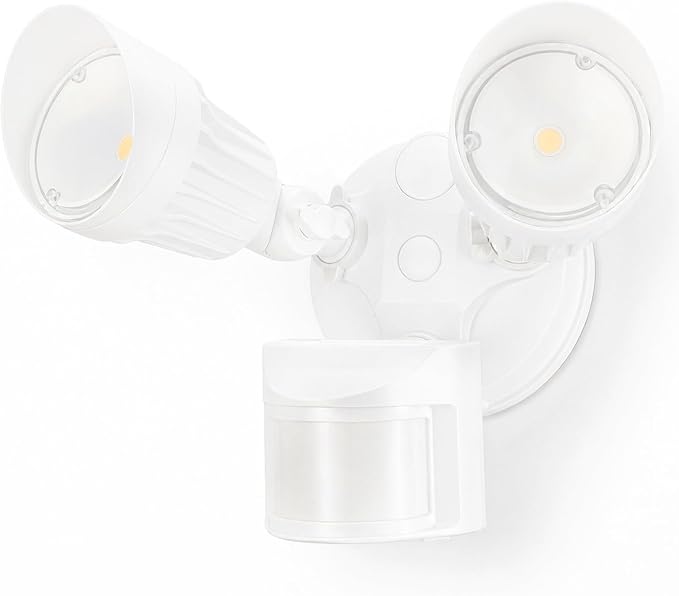 LEONLITE Motion Sensor Security Lights Dusk to Dawn IP65 5000K White | COB LED Motion Detector Flood Light Outdoor, 100-277V, ETL Listed, Adjustable Heads, Aluminum, Waterproof, Daylight