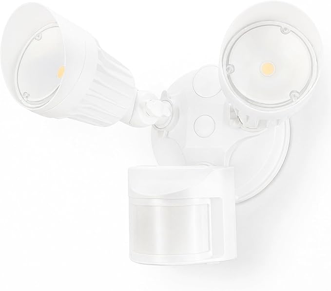 LEONLITE Motion Sensor Security Lights Dusk to Dawn IP65 3000K White | COB LED Motion Detector Flood Light Outdoor, Aluminum, 100-277V, ETL Listed, Adjustable Heads, Waterproof, Warm White