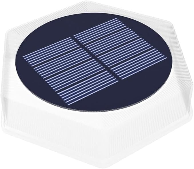YiLaie Solar Dock Deck Step Lights for Outside Stick on Solar Powered Outdoor Waterproof Driveway Solar Lights for Stairs Flat Post Patio Boat Concrete Pathway Walkway Auto ON/Off (4 Pack)