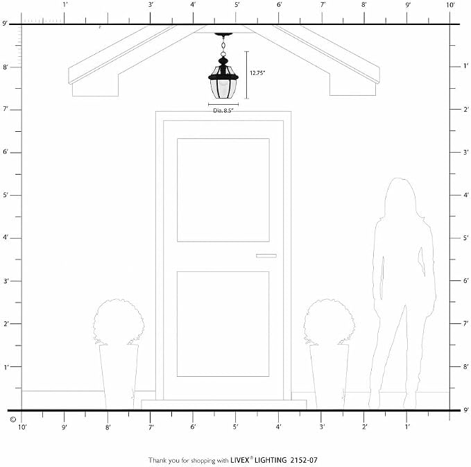 Livex Lighting 2152-07 Monterey 1-Light Outdoor Hanging Lantern, Bronze