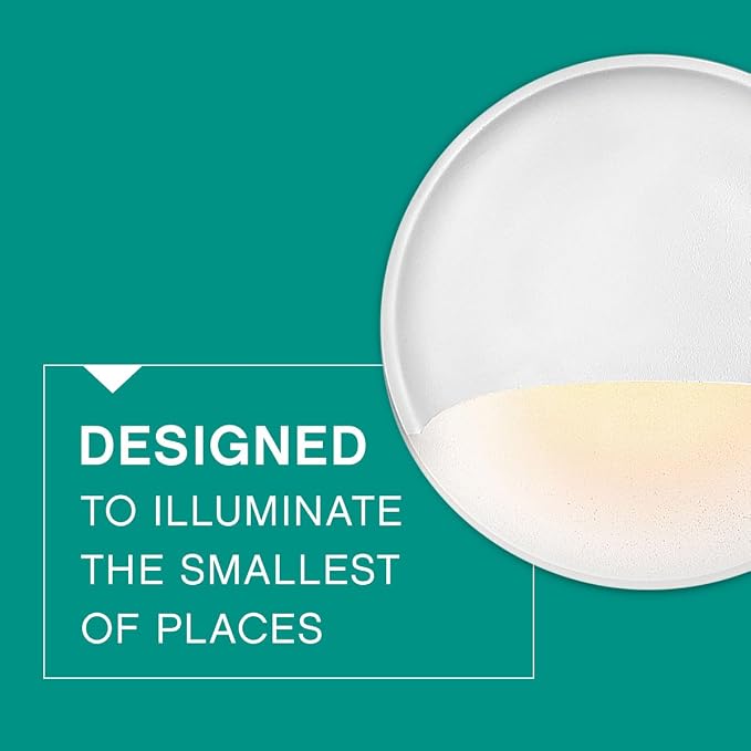 Hinkley Landscape Lighting Nuvi 15232MW Round Low-Voltage LED Deck Sconce, Solid Vinyl Alloy, Dimmable, Mounts Flush on Surface, Matte White | Low Voltage, Vinyl Alloy, Integrated LED, Flush Mount Surface Light, Wiring Kit, ADA Compliant, Coastal Outdo...