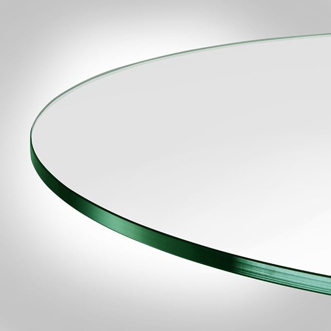 Dulles Glass 24 inch Round Glass Table Top - Tempered - 3/8" Thick Glass Surface, Safe Flat Polished, Multipurpose for Dining Table, Patio, Coffee and End Table