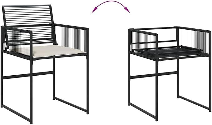 vidaXL 5 Piece Garden Furniture Set with Cushions Black Synthetic Rattan Outdoor Dining Set Garden Dining Furniture Garden Table and Chairs