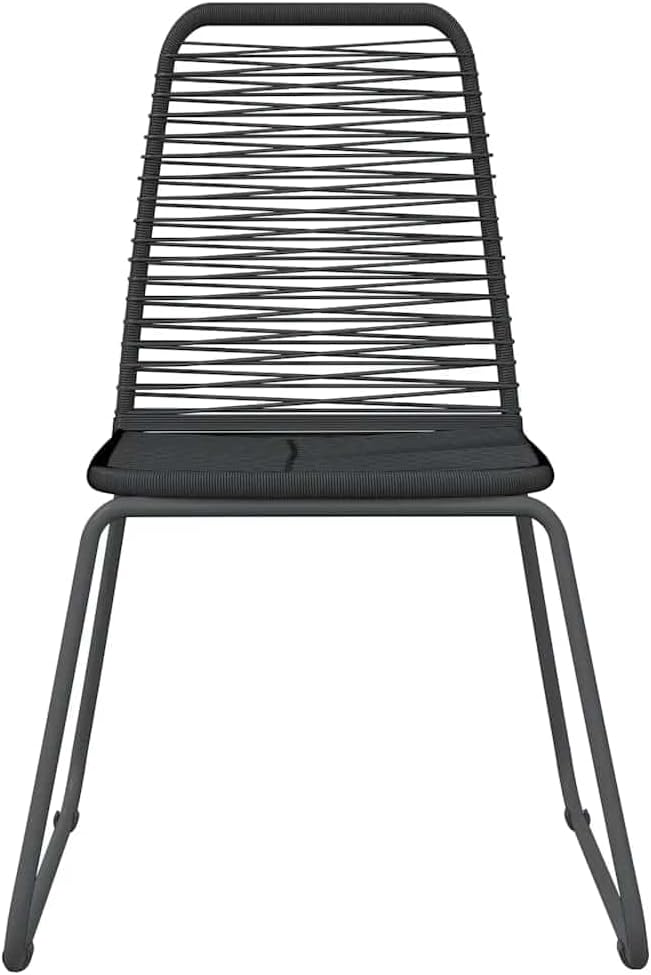 3 Piece Patio Dining Set, Black Outdoor Table and Chairs for Garden and Balcony, Includes 31.5 Inch Glass Top Square Table and 2 PE Rattan Chairs, Bistro Set for Small Spaces