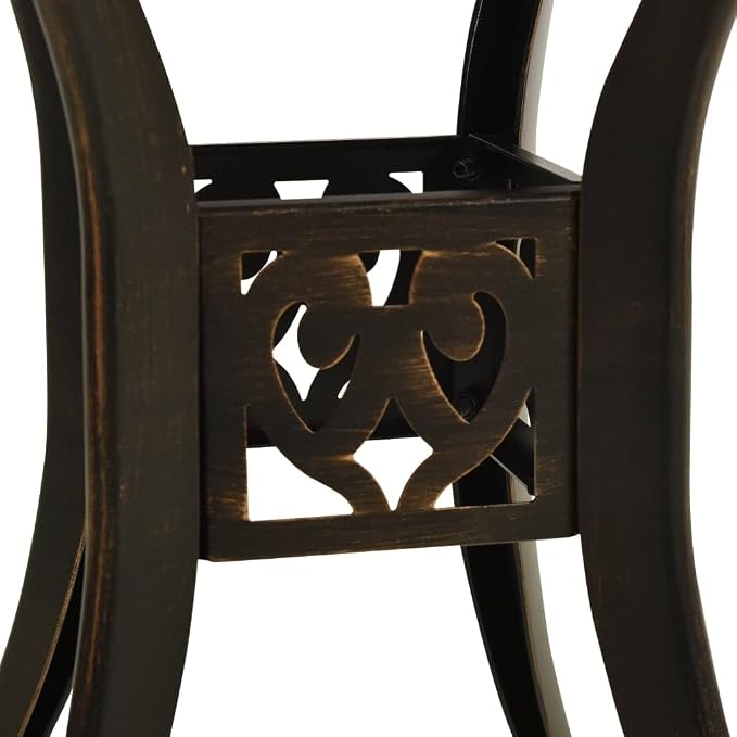 Patio Table Bronze 30.7"x30.7"x28.3" Cast Aluminum, Outdoor Dining Table, Outdoor Patio Table, Outdoor Bar Table, Bistro Table for Patio Balcony Proch Poolside