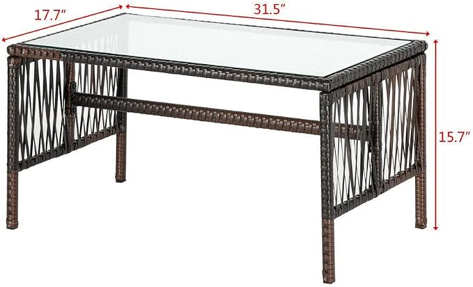 4PC Patio Furniture Set Sectional Wicker Sofa Chaise Lounge Rattan Chair Outdoor Sofa Covers Sectional Sofa