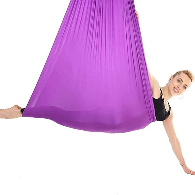 Indoor Sensory Swing Chair Adjustable Yoga Hammock Child Cuddle Swing for Kids Or Adults Autism ADHD AspergersTherapy (Color : Light Purple, Size : 150 x 280 cm)
