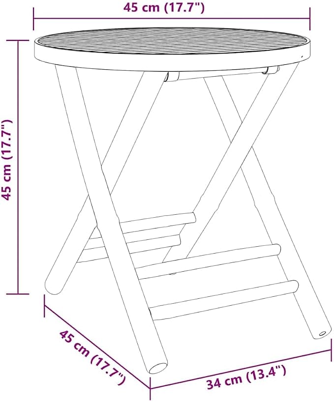 vidaXL Folding Patio Table, Outdoor Table with Slatted Top, Rectangular Table for Garden Greenhouse Courtyard, Modern Style, Bamboo