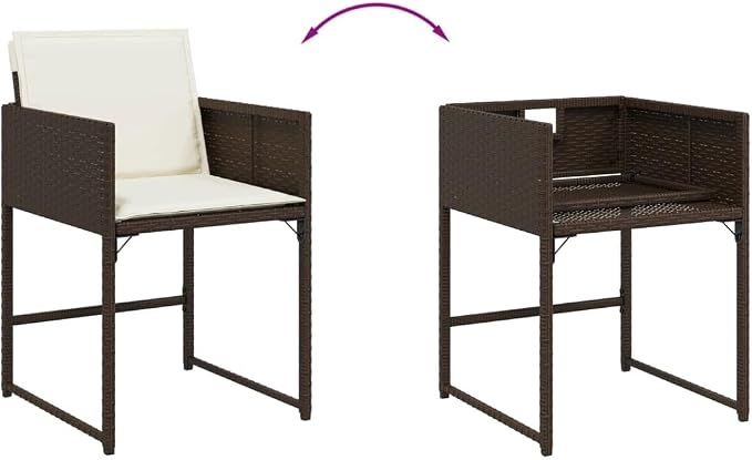 11 pcs Patio Dining Set & Balcony Furniture Brown PE Rattan Outdoor Dining Set for Lawn Backyard Front Porch 108.3 x 41.7 x 28.7 in