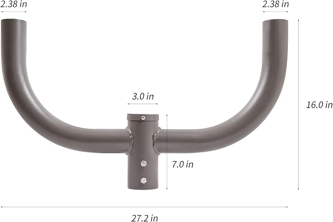 Double Bullhorn Light Mount 180 Degree L Bracket for 2 Pack Outdoor LED Shoebox Area Lights