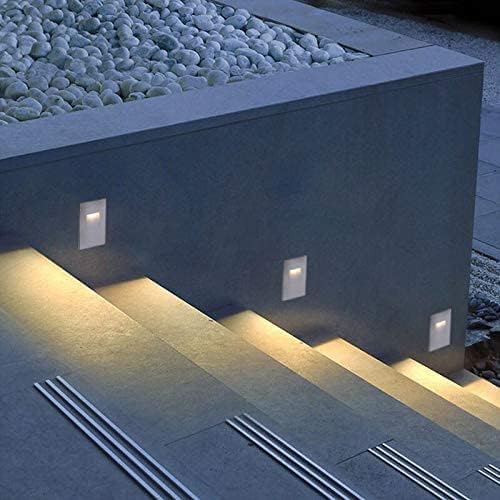 Ciata LED Stair Lights Indoor, Step Lights Outdoor Stair Light 3 Watt, Warm White Stairway Lighting for Outdoor and Indoor Stairs 3000K Concrete, Home Theater Lighting, Silver Finish, Vertical, 3 Pack