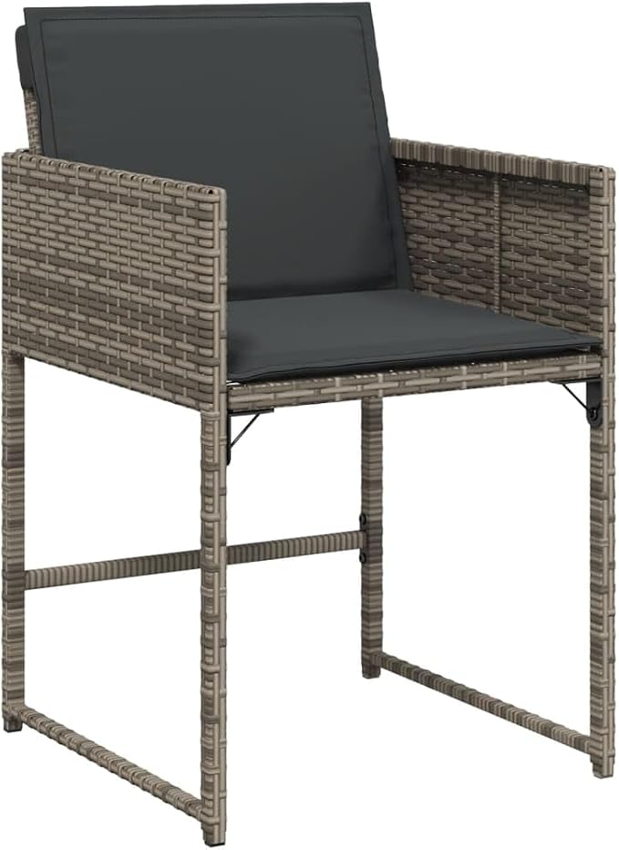 13 pcs Set Patio Dining Set & Outdoor Patio Furniture Set Gray Poly Rattan Garden Dining Set Balcony Furniture for Front Porch Lawn Backyard 129.9 x 41.7 x 28.7 in