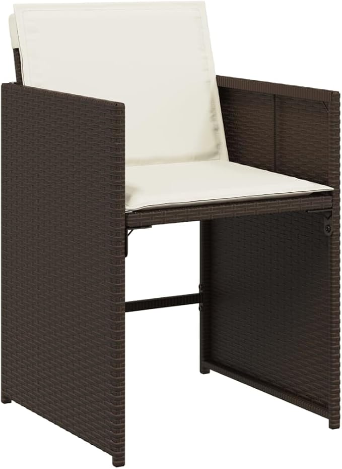 13 Piece Patio Dining Set, Foldable PE Rattan Garden Table and Chairs with Cushions, Space-Saving Outdoor Furniture for Backyard, Balcony, Deck
