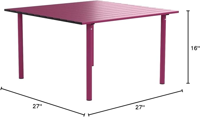 A2716F Low Aluminum Portable Table with Carrying Bag, Fuchsia