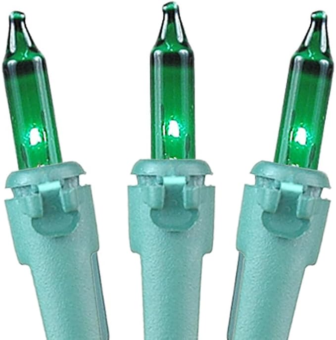 Novelty Lights 11 Feet 50 Bulbs Green Traditional Incandescent Mini Lights