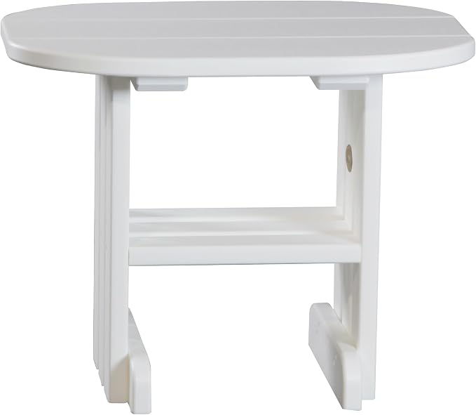 LuxCraft Poly Small Table Stand, Outdoor Side Tables for Patio, Weatherproof Patio End Table for Outside, Eco Friendly and UV Resistant HDPE - Amish Made in USA (White)
