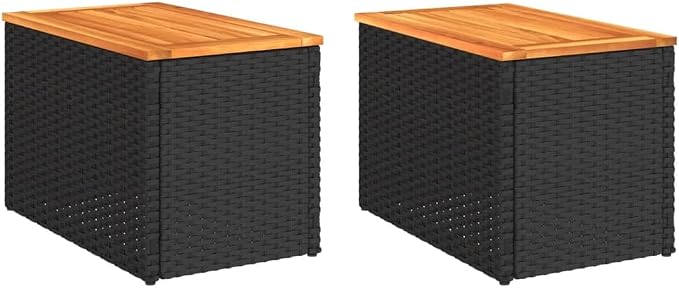 vidaXL Garden Side Table Black and Brown