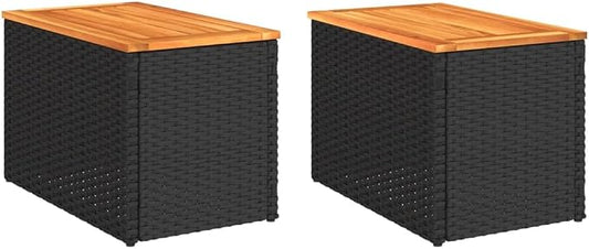 vidaXL Garden Side Table Black and Brown