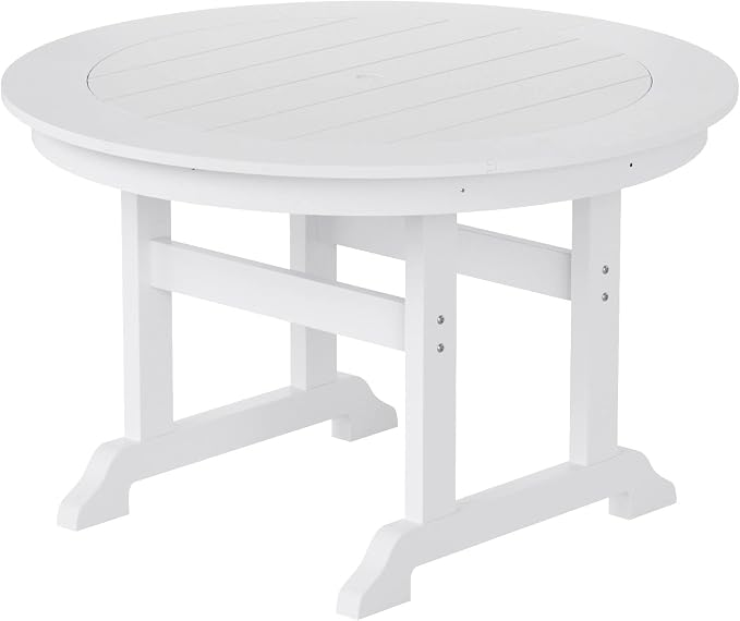 HDPE Laguna 47" Round Dining Table,White
