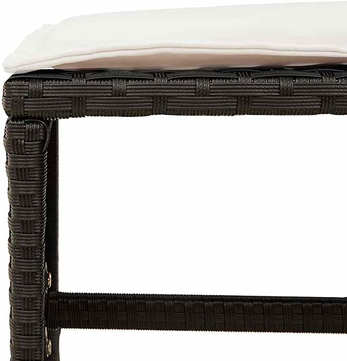 8-Seater Garden Dining Set, Black Poly Rattan Patio Furniture with Acacia Wood Accents, Foldable Outdoor Table and Chairs for Backyard, Deck, and Lawn