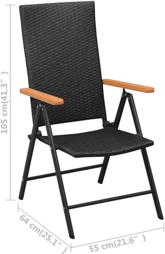 Afuera Living 3-Piece PE Rattan/Aluminum Patio Dining Set, Black and Brown Finish, Square Table and 2 Chairs, Weather-Resistant, Modern Outdoor Furniture for Balcony, Garden, Terrace, Seats 2