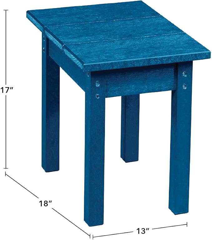 Durable Recycled Plastic Outdoor Patio Side Table, Atlantic Navy