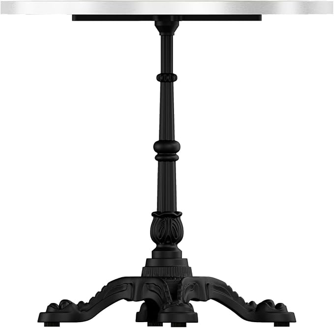 31.5" Sintered Stone Round Dining Table for 2-4 People, Marble Look Bistro Table with Heavy Duty Cast Iron Base for Outdoor Patio Garden Cafe, Living Room Balcony, Commercial Grade Small Space, Grey